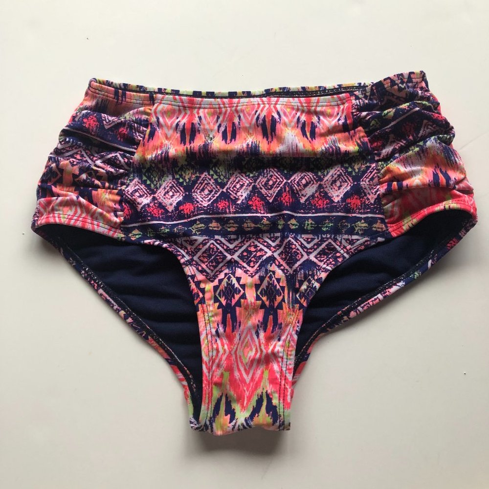 Coral Tropics high waist bikini bottom size Small